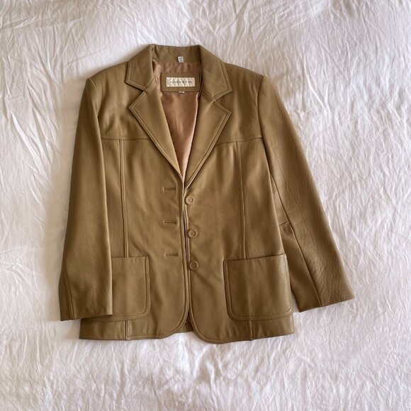 Vintage 90s Jones New York Leather Jacket - Picture 1 of 8